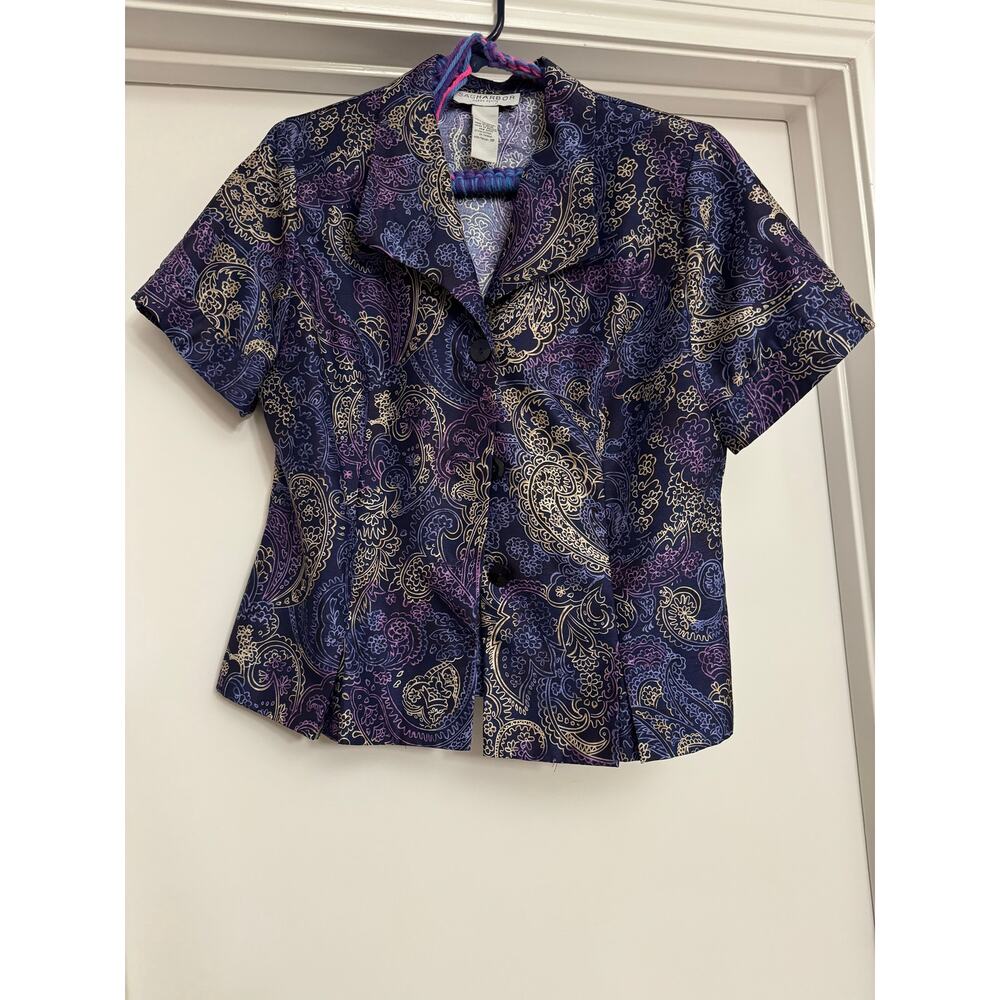 Vintage 90’s blue and purple paisley Sag Harbor blouse